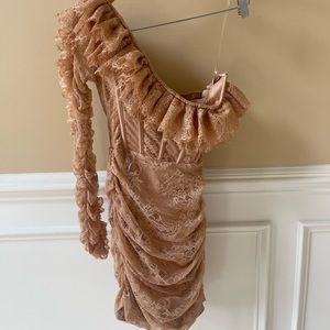 Adele one shoulder mini ruffle House of CB Dress New With Tags